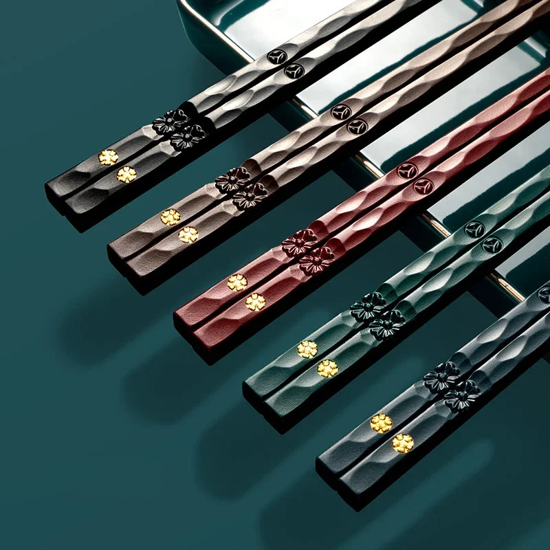 5 пар многоразовые палочки для еды корейские моющиеся Нескользящие простые в