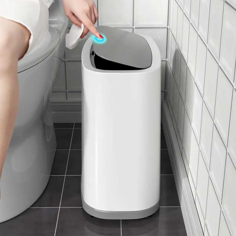 13L Toilet Trash Bins Home Trash Can Kicthen Bathroom Toilet Sewn with Lid Trash Can Practical Light Luxury Bedroom Trash Bin