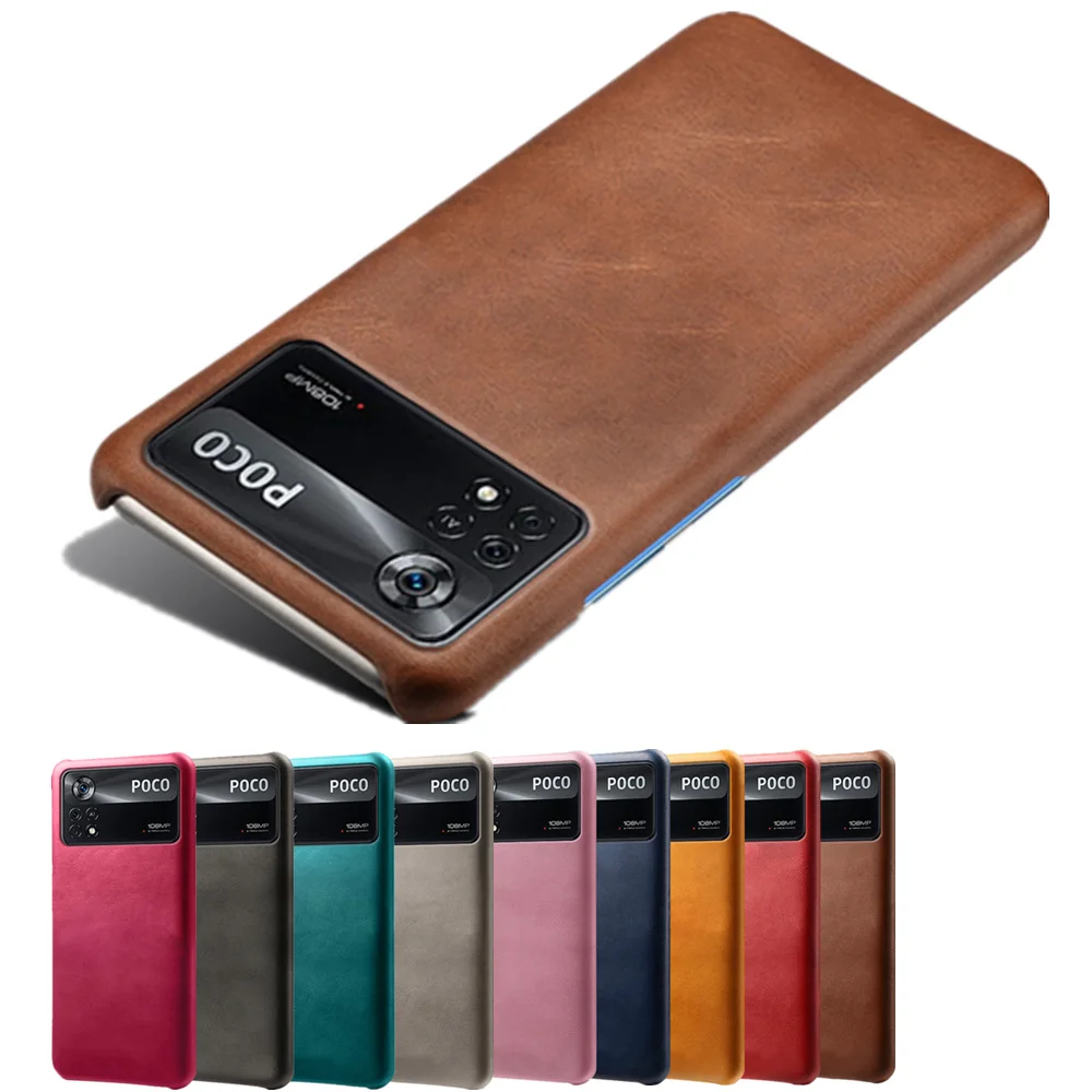 

For PocoX4 Pro 5G Case For Poco X4 Pro M4 Pro Slim Vintage Synthetic Leather Cover For Poco X4 M3 M4 Pro 4G F3 F2 F1 X3 NFC GT