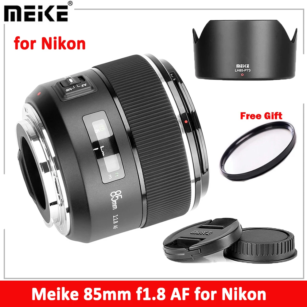 Meike 85 мм f1.8 для объектива Nikon AF полнокадровый асферический средний телеобъектив с