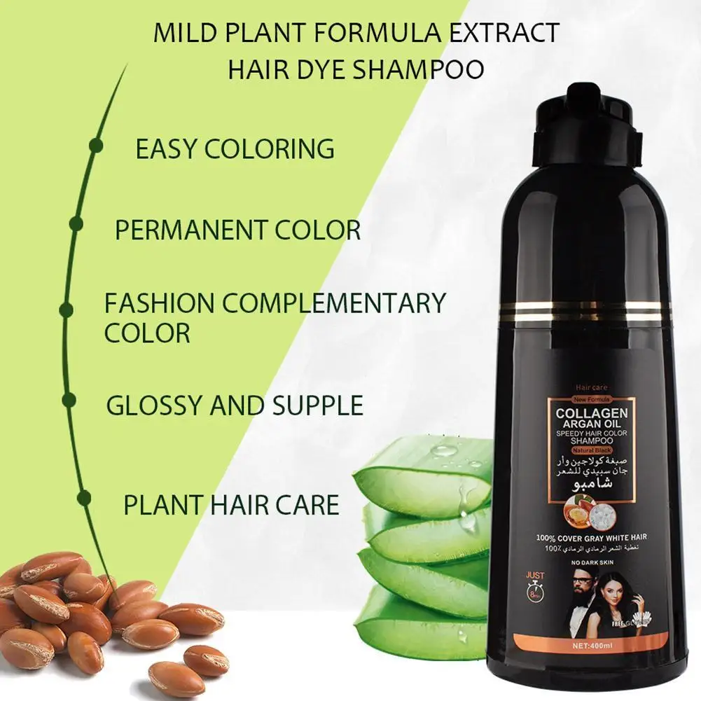 

DISAAR 400ML Cover Grey Hair Morocco Argan Oil Care Fast Black Improve Q1I6 Damaged Shampoo Dye Magic Rough Hair Split Hair O9Y8