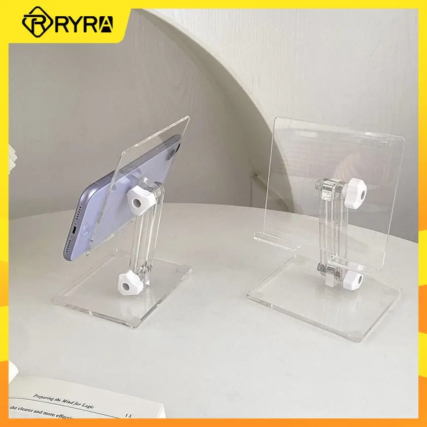 

RYRA Acrylic Tablet Stand Desktop Adjustable Folding Transparent Holder Tablet Mobile Phone Universal Exhibit Bracket