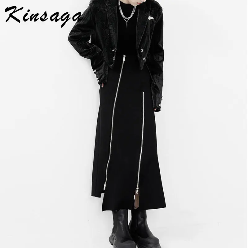 

Женская длинная юбка-карго на молнии, в стиле Харадзюку