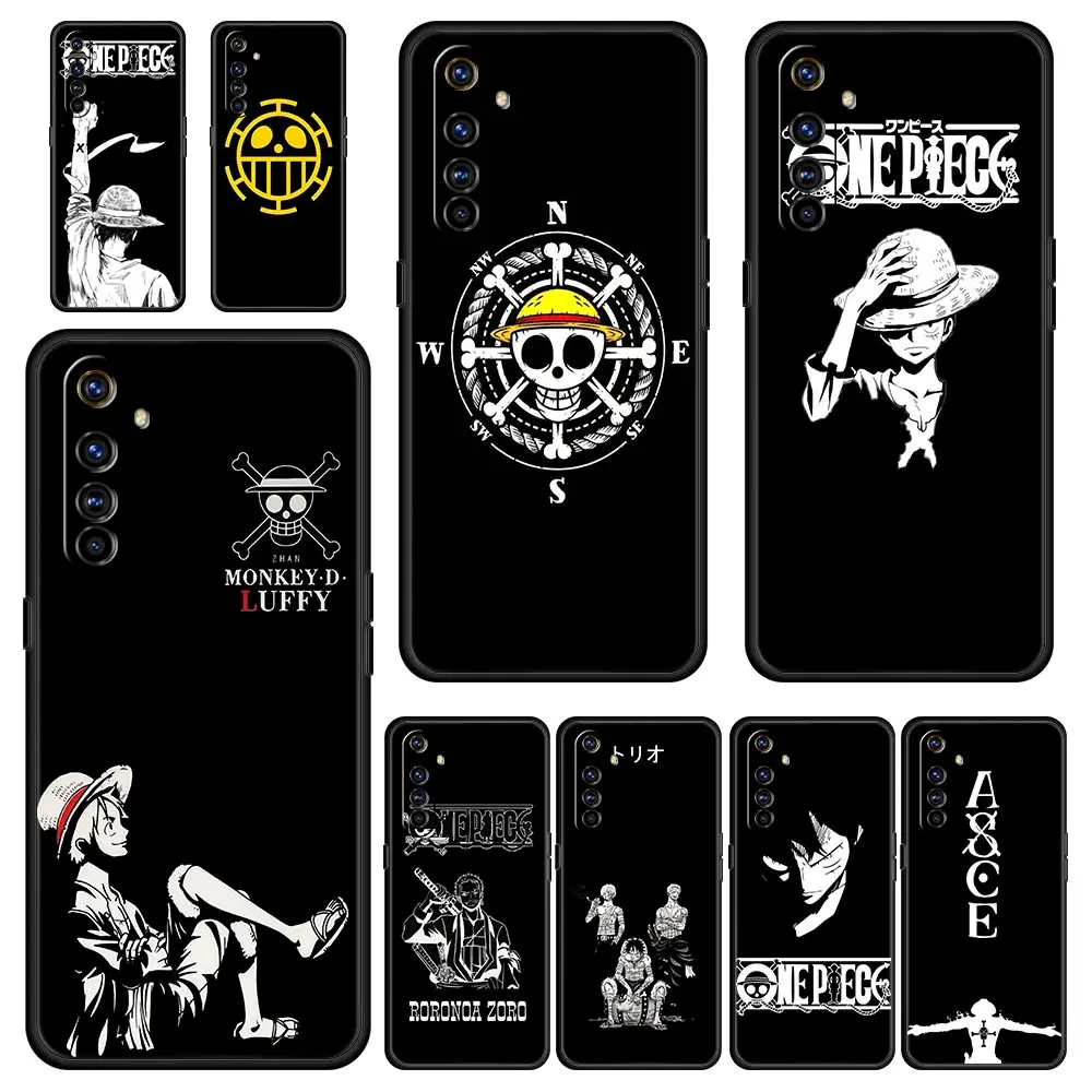 

Силиконовый черный чехол с логотипом Luffy для Realme 9 8 7 6 GT2 Pro Plus чехол для телефона аниме 8i 9i C3 C21 C11 C25