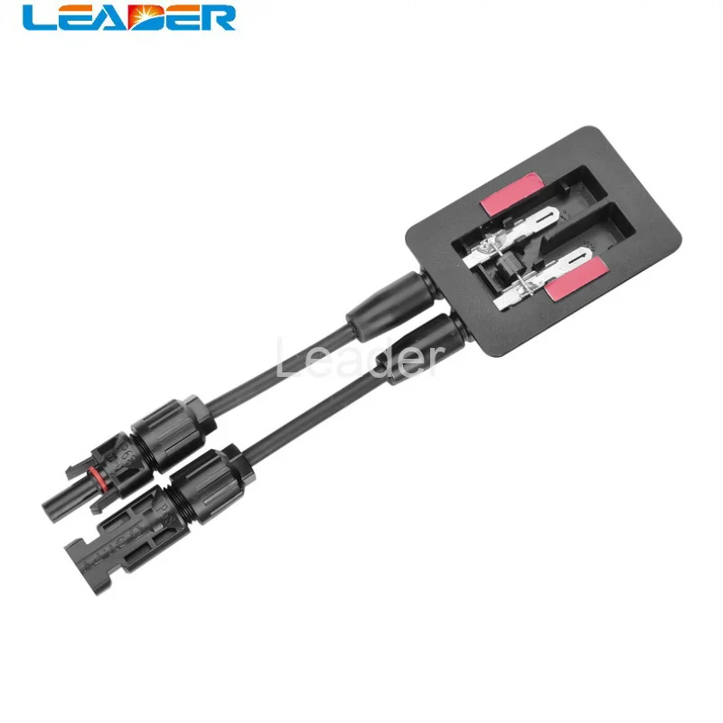 

LEADER 1Piece High Quality Solar Boxes 2 Rail PV Junction Box Solar JB with 1m 2.5mm2 Cable and IP67 Solar Panel Conenctor JS2C