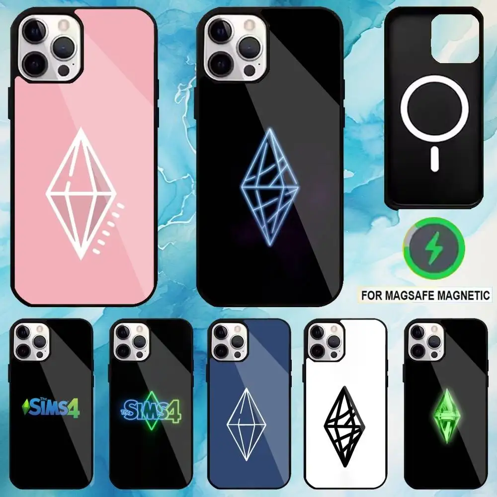 Фото Чехол для телефона с логотипом S-Sims 4, для iPhone 17, 16, 15,14, 13, 12, 11 Plus, Pro Max, магнитный для беспроводной зарядки Magsafe №1