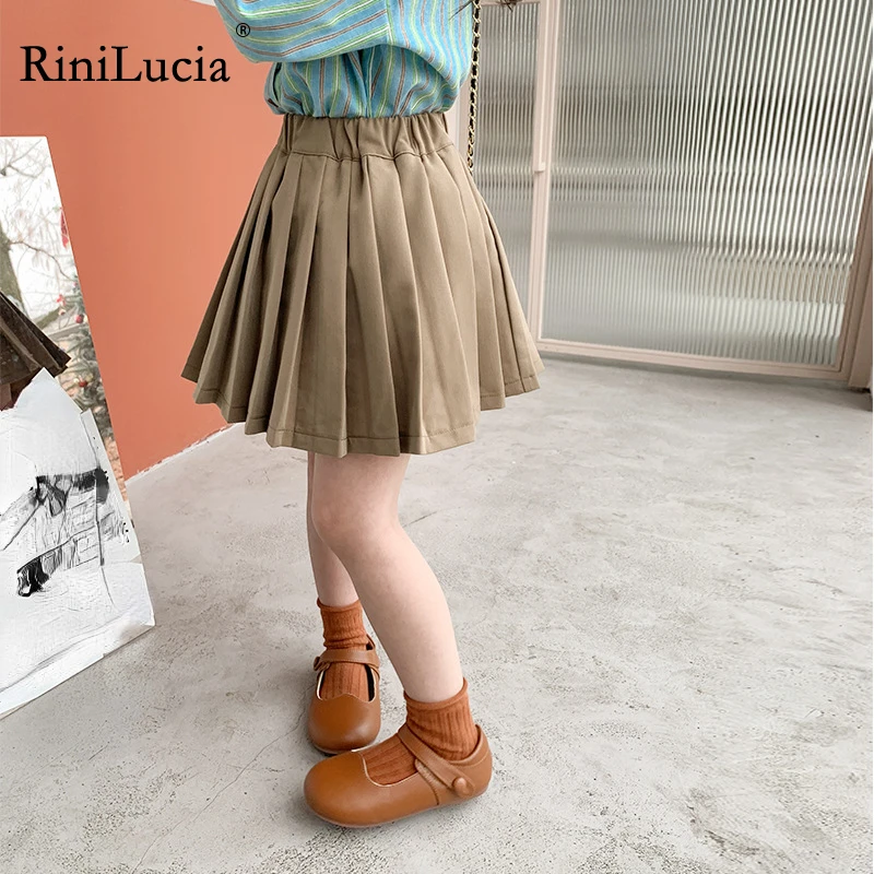 

RiniLucia Summer Girls Skirt Shorts For Children Clothing solid pleated Skirts for girls Kids Tutu skirt children Clothing 2023