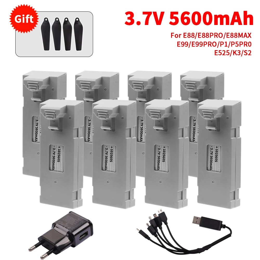Аккумулятор 3 7 в 5600 мАч аксессуар для радиоуправляемого дрона E88 E88PRO E99 K3 Ls-E525 E525 PRO
