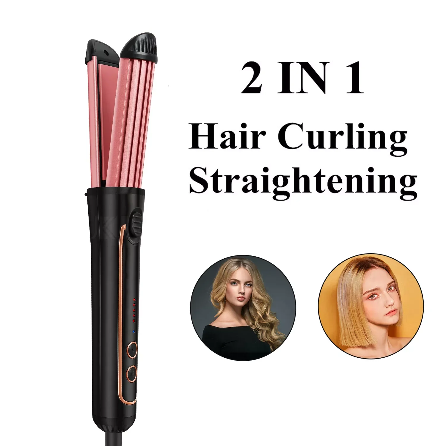 

NEW2023 Professional Hair Curler 2 In 1 Flat Iron Straightening&Curling Spiral Hair Curling Iron Magic Hair Curler Roller Ha