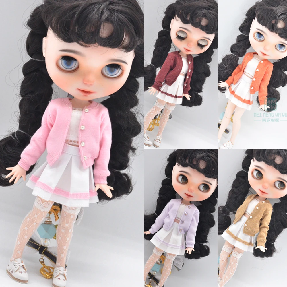 1pcs Blyth Doll Clothes fashion Sweater cardigan, skirt, tube top for 28-30cm Blyth Azone OB22 OB24 doll accessories