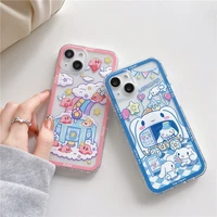 sanrio cinnamonroll cute cartoon kirby phone cases for iphone 13 12 11 pro max xr xs max 8 x 7 anti drop soft cover girl gifts