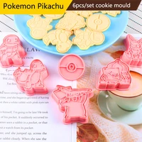 6pcs pokemon pikachu cookie cutter set cake mold baking accessories christmas gift children party decoration