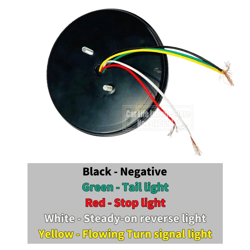 2Pcs Round LED Truck Tail Light 12V 24V Dynamic Running Turn Signal Rear Lamp Trailer Brake Lights Pickup Car Tractor Taillights |