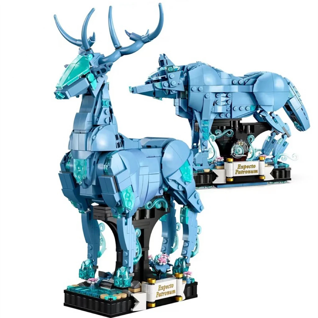

NEW Expecto Patronum 2-in-1 Compatible 76414 Building Blocks Animais Modelo De Stag Wolf Bricks Toy For Kid Birthday Gift