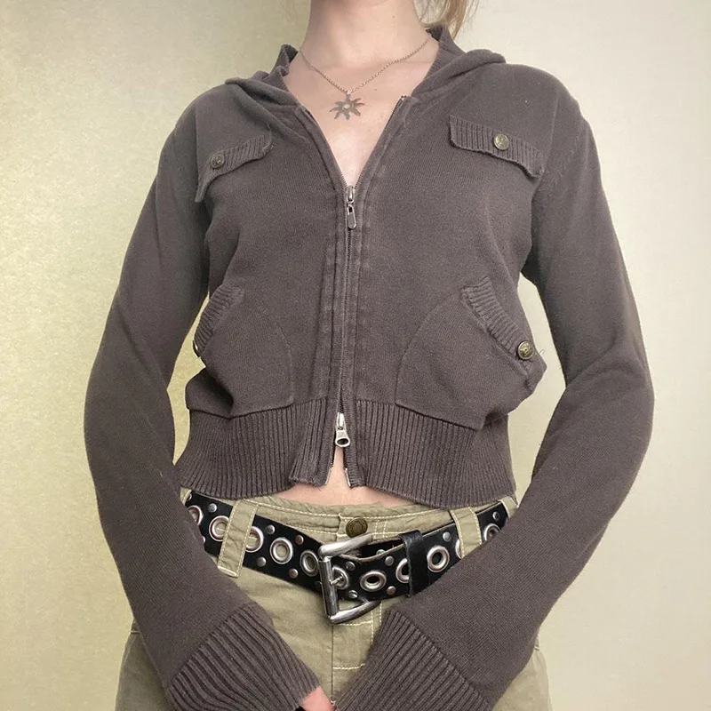 

Женская винтажная куртка с длинным рукавом, с карманами