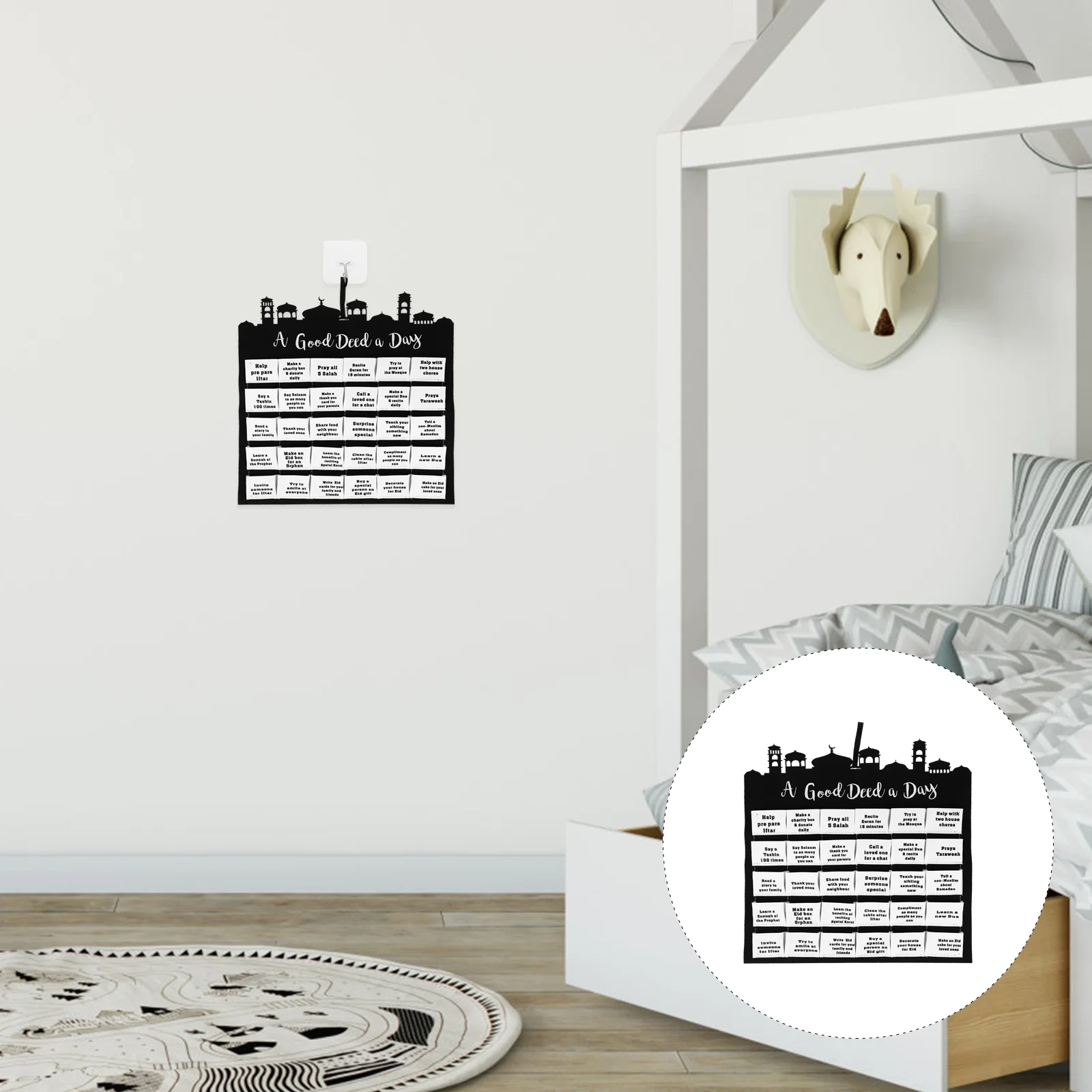 

Calendar Ramadan Hanging Wall Countdown Mubarak Eid Advent Decor Pockethome Decorations Felt Over Muslim Kids Gifts Ornament