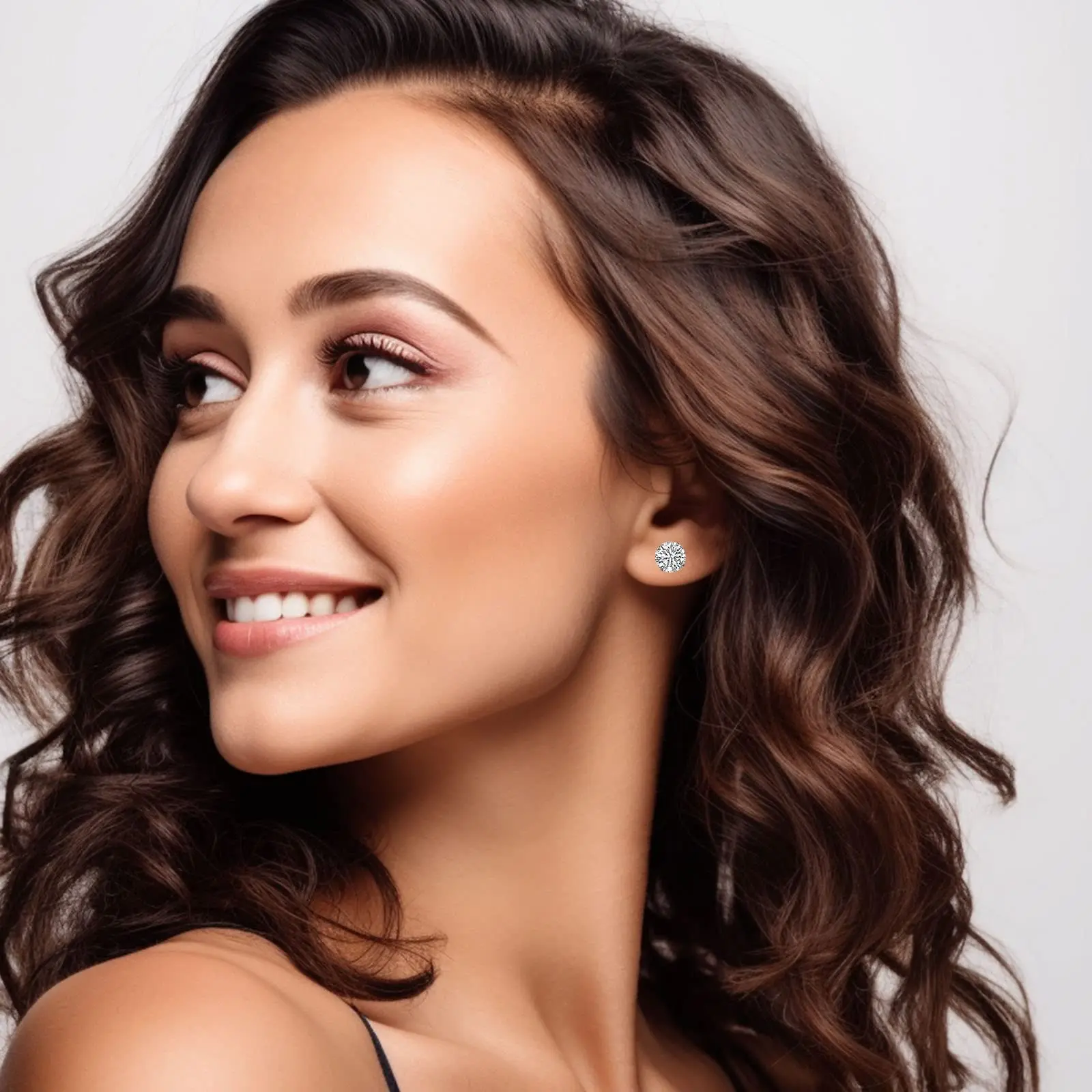 Серьги-гвоздики из нержавеющей стали с фианитом 1-18 пар