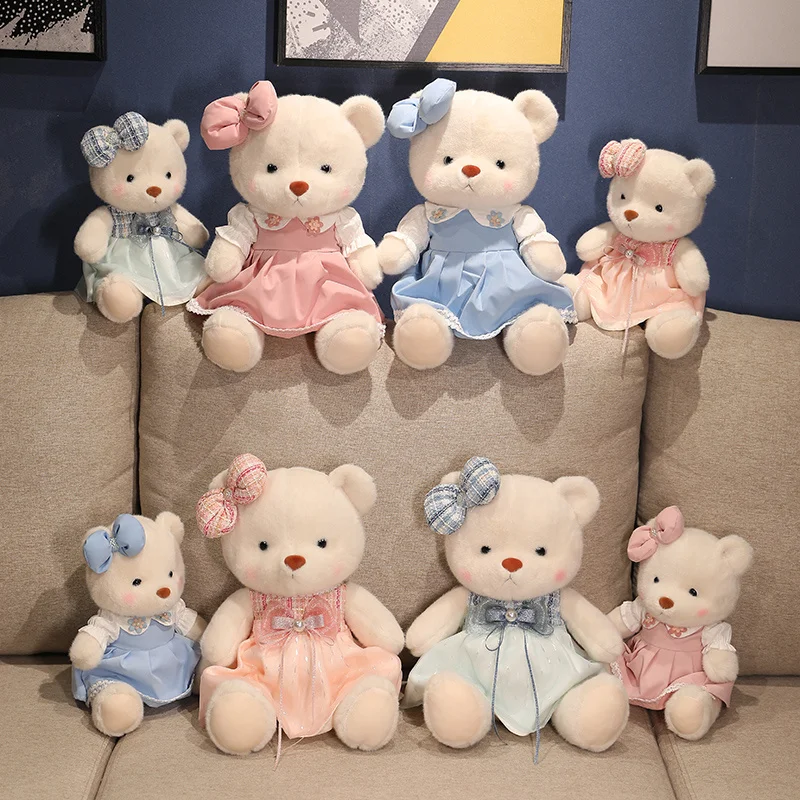 

1pc 30/40CM Lovely Teddy Bear Plush Toy Baby Sleeping Kawaii Dressed Bear Plush Doll Girl Birthday Gift Wedding Party Decor