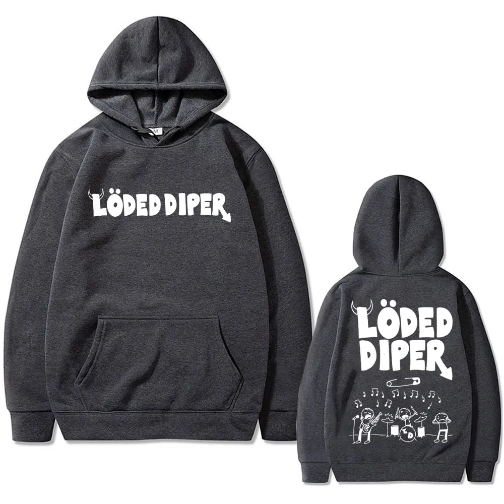 Loded Diper двусторонняя толстовка с принтом для мужчин и женщин винтажная длинными