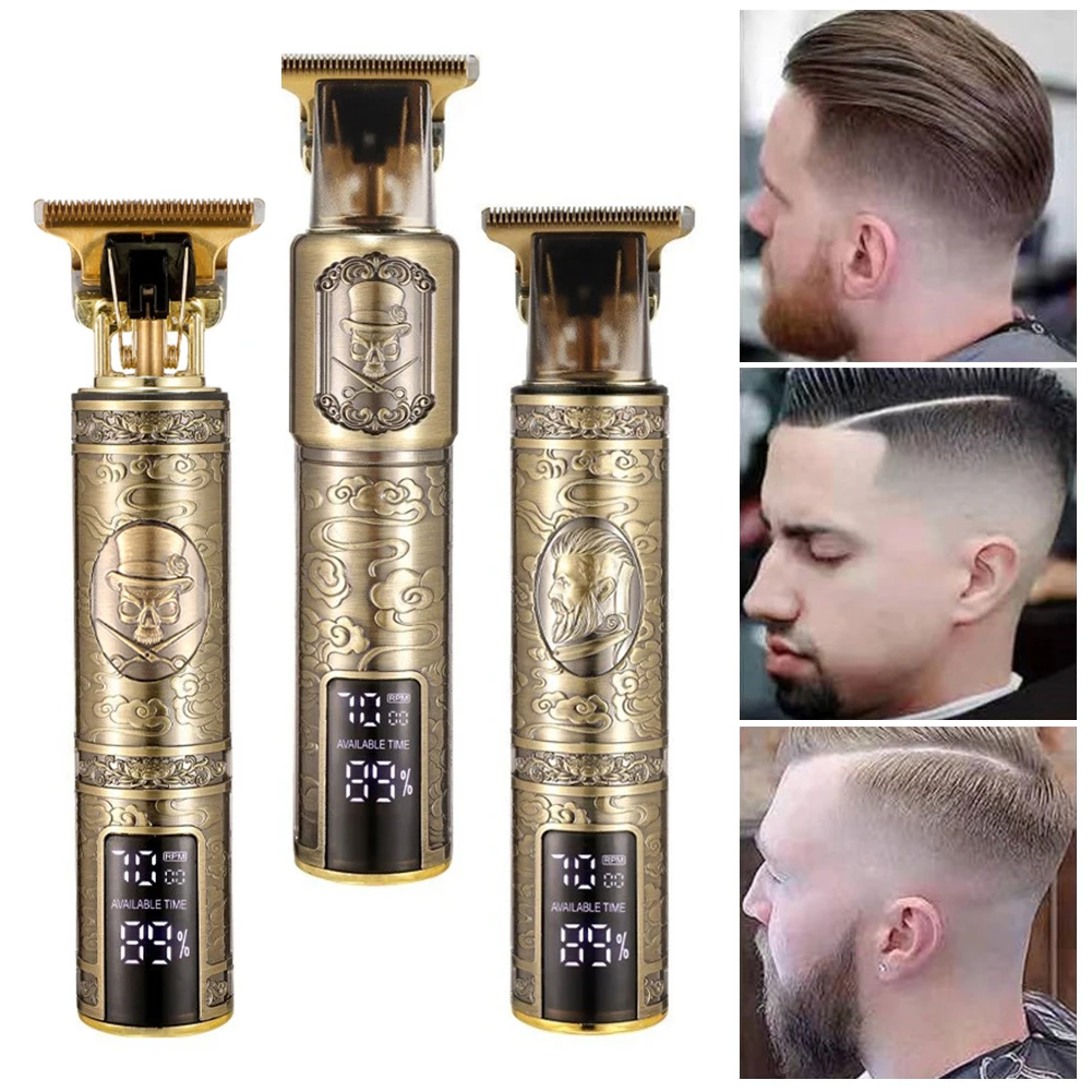 

Новая перезаряжаемая USB машинка для стрижки волос T9, Мужская бритва, триммер для мужчин, профессиональный триммер для бороды