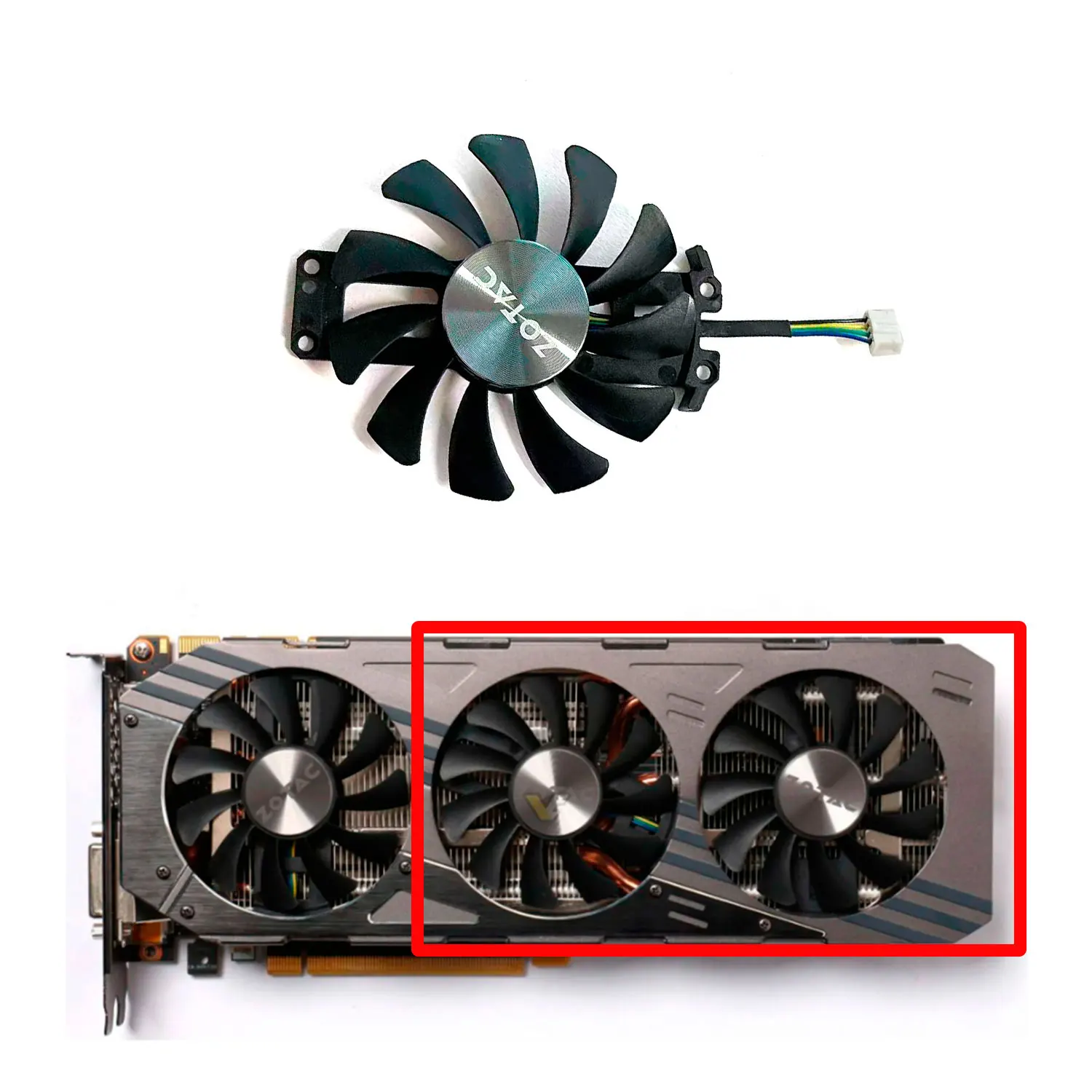 Фото Кулер для видеокарты ZOTAC GeForce GTX 970 980 AMP, 75 мм №5