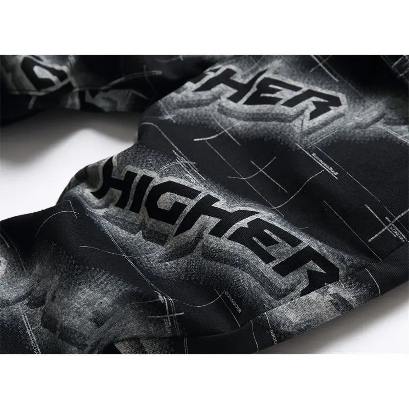 Мужские зауженные джинсы с принтом