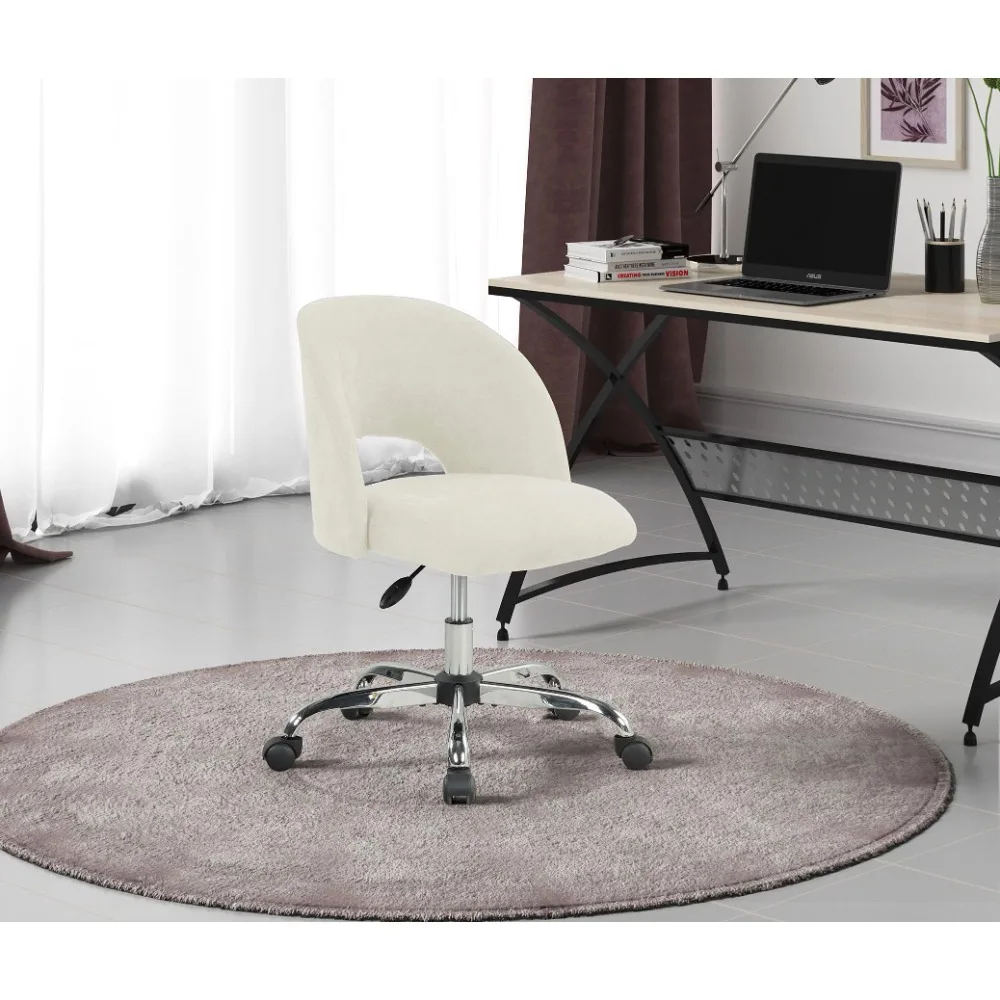 

Office Chair Fabric Upholstered Open Back Office Chair With Casters Vanilla for Teens and Adults Freight Free Furniture