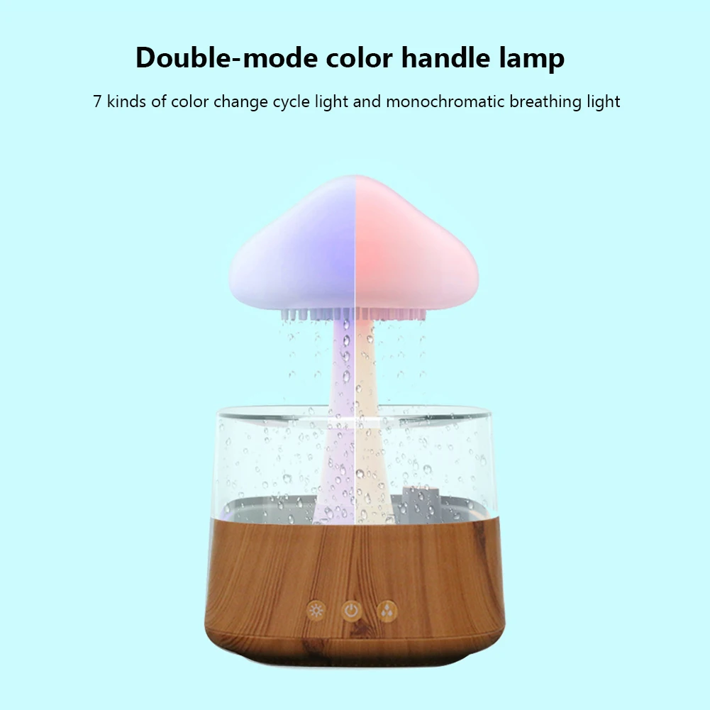 

Mushroom Rain Electric Aroma Diffuser Colorful Night Light Mini Water Diffuser Relieve Fatigues Home Decor for Bedroom Kids Room