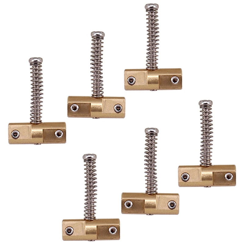 

Guitar Compensated Bridge Brass Saddles Set 10.8Mm Style Bridge Saddle For TL Style 6 Strings Electric Guitar Part(6Pcs)