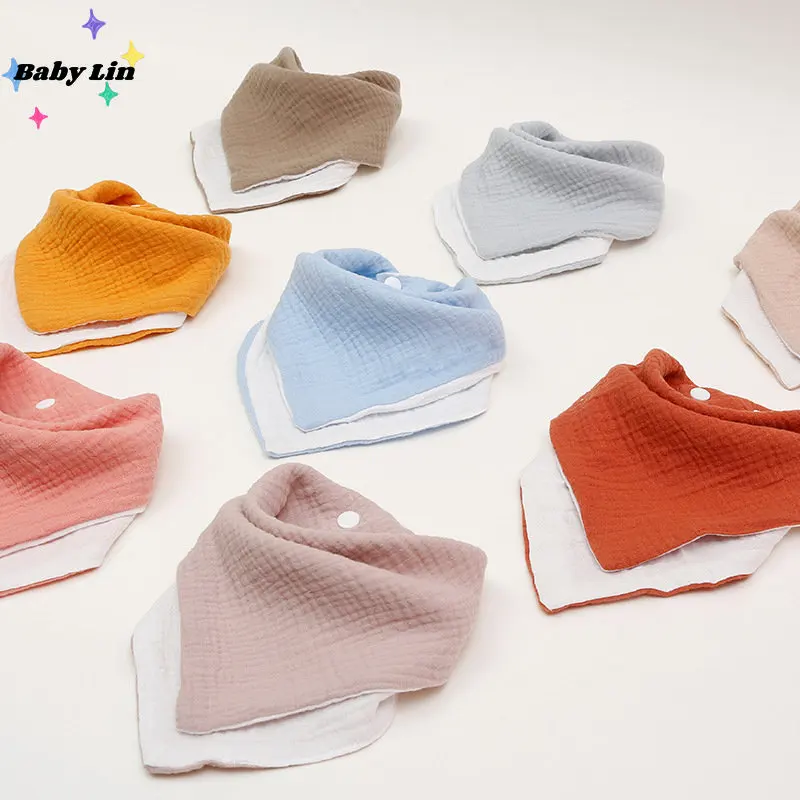 

Детские нагрудники-Бандана из 100% хлопка и бамбука, двусторонние супер-впитывающие нагрудники-Слюнявчики, Детские аксессуары Unsiex, мягкие Ак...