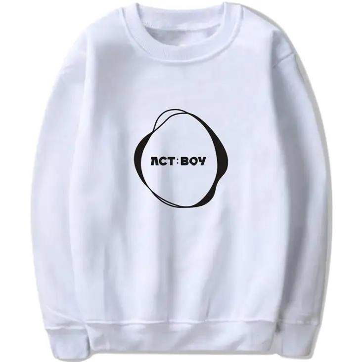 

New arrival kpop concert act boy 2 styles printing o neck hoodies unisex fashion pullover fleece sweatshirt