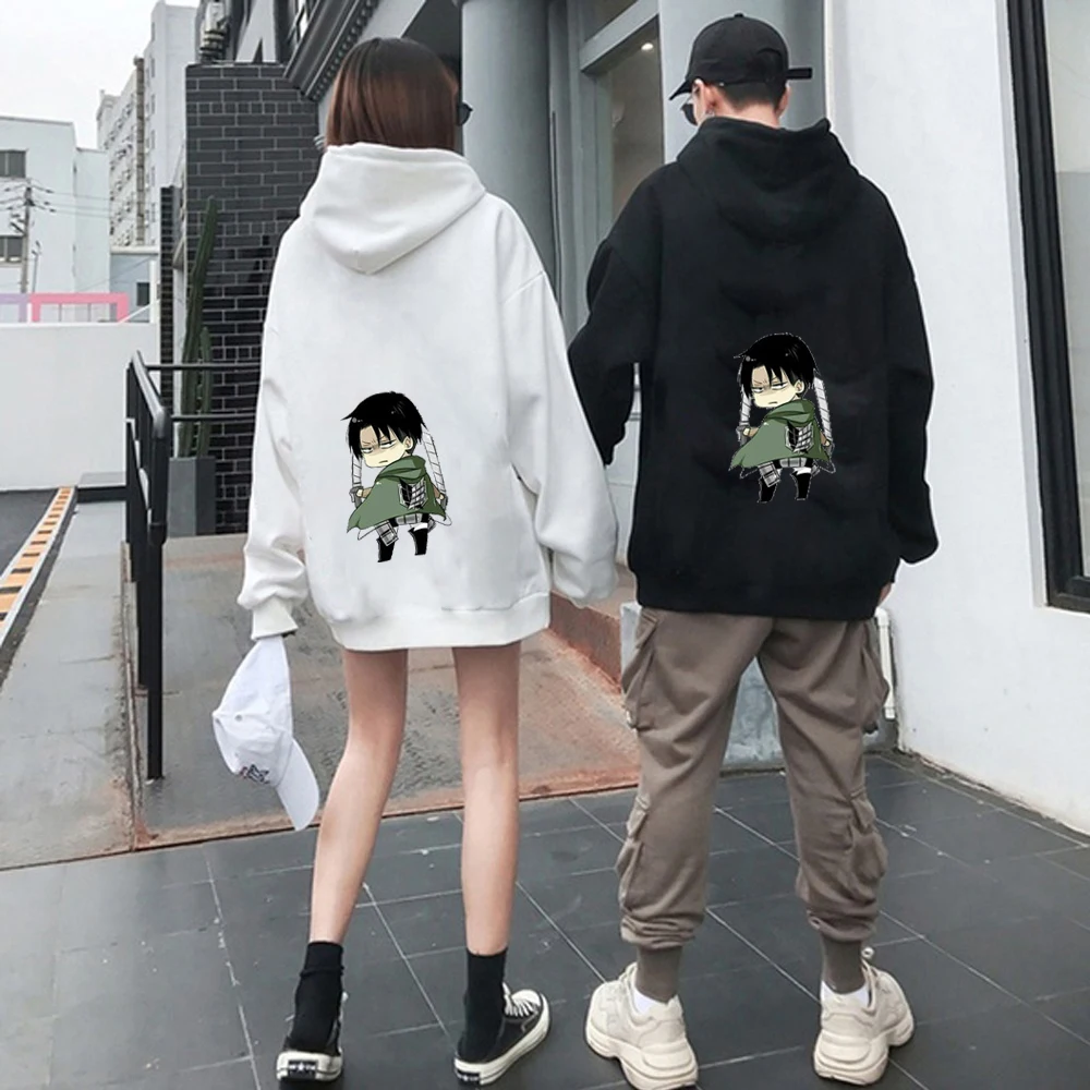 

New Japan Attack Print Anime Hoodie Hooded Couple Sweatshirt Men's Harajuku Streetwear Hoodies Pullover Top