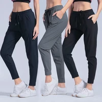 female sportswear trousers nylon quick dry running pants causal breathable drawstring pocket yoga joggers women sweatpants