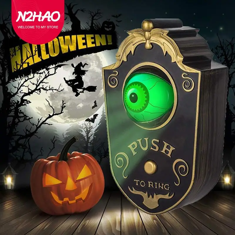 

1 шт. один глазный дверной звонок украшение с привидениями страшный реквизит светящаяся подвесная Дверь Дверной звонок глазный звонок укра...