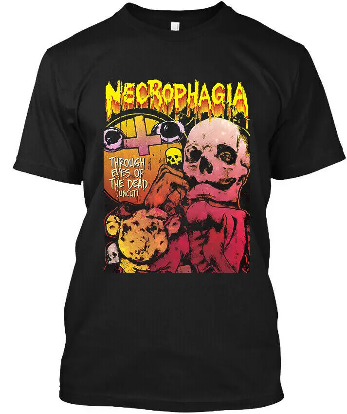 

Хлопковая мужская футболка Necrophagia с круглым вырезом, Повседневная футболка с коротким рукавом в американском стиле, Прямая поставка