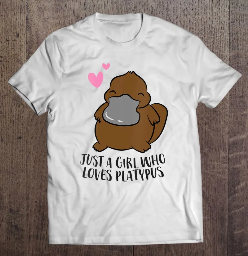 

Женская забавная футболка Platypus с надписью «Just A Girl Who Loves Platypus», Мужская футболка, Мужская одежда, топы в стиле Харадзюку