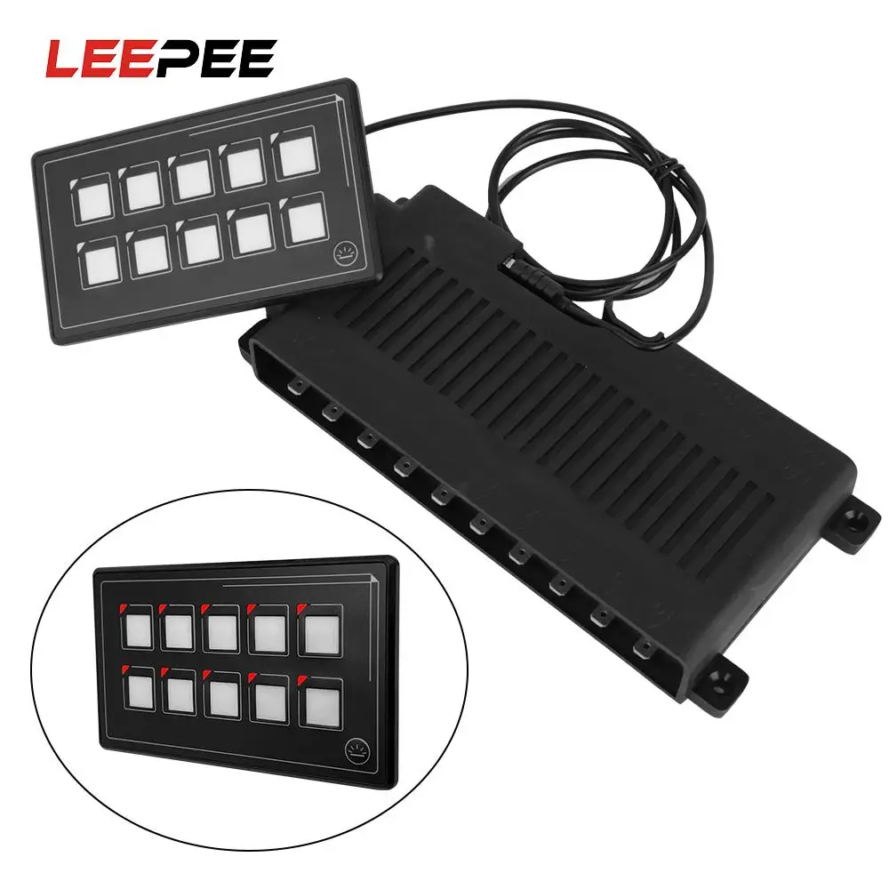 

Circuit Control with PPTC USB Cable 6 Pin Membrane Control Box APP Control Universal 10V-30V Button Switch Panel with Backlight