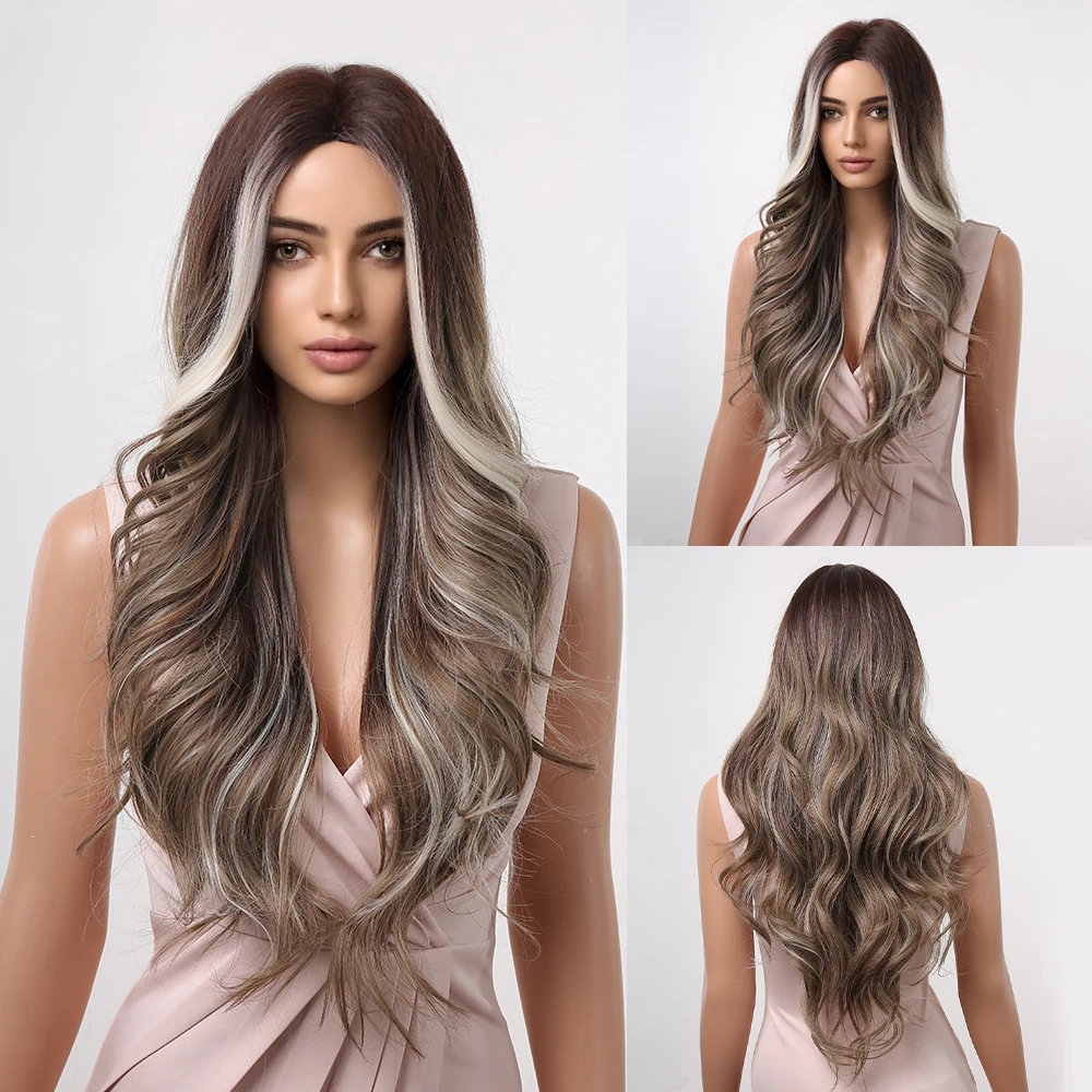 Женский Светлый Парик С Эффектом Омбре Синтетические Длинные Волнистые Волосы