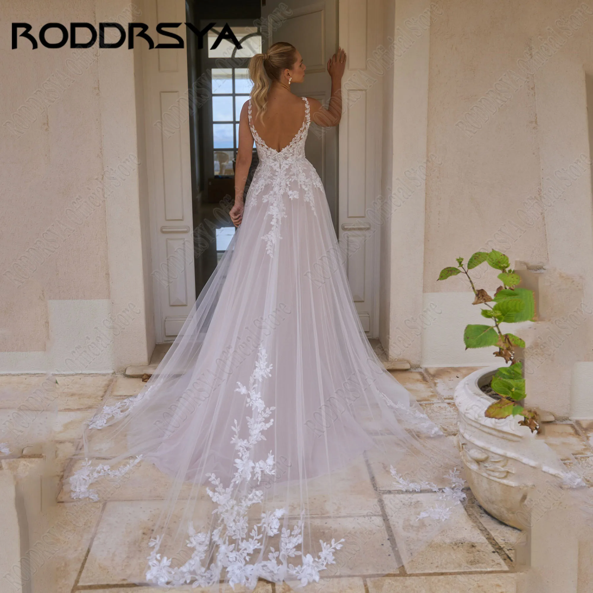 Женское свадебное платье с блестками RODDRSYA, ТРАПЕЦИЕВИДНОЕ фатиновое платье без рукавов с открытой спиной и V-образным вырезом, модель 2024 годаRoddrsya V воротник Свадебное платье 2024 Невеста A шрифт Блэк Свадебно (art.: 3920c8a8eb95f) - 3920c8a8eb95f