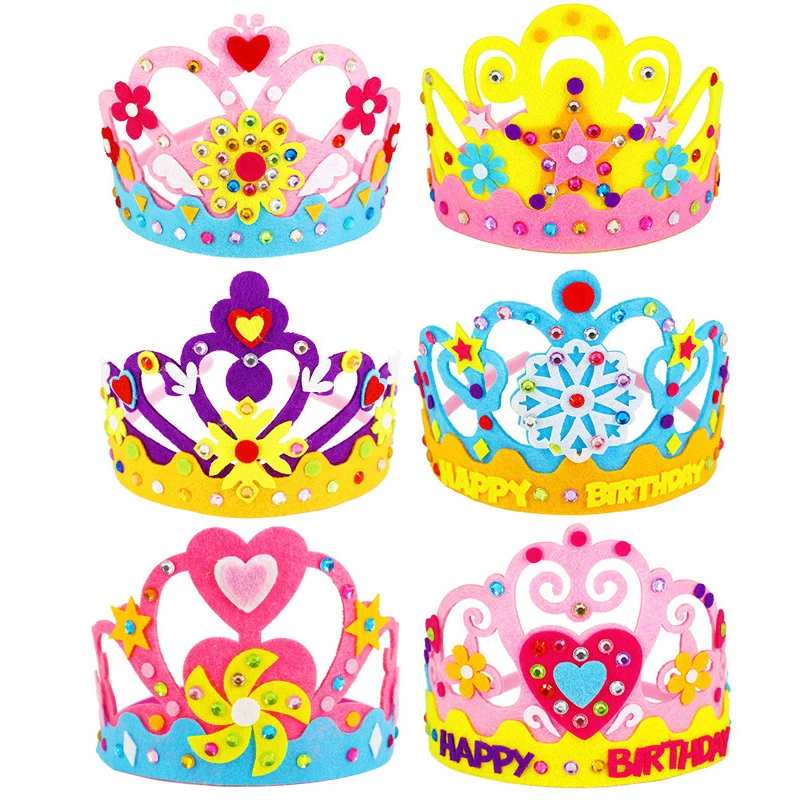 

Creative Crown DIY Crafts Toy Paper Sequins Stars Pattern Kids Toys Party Decor DIY Toys