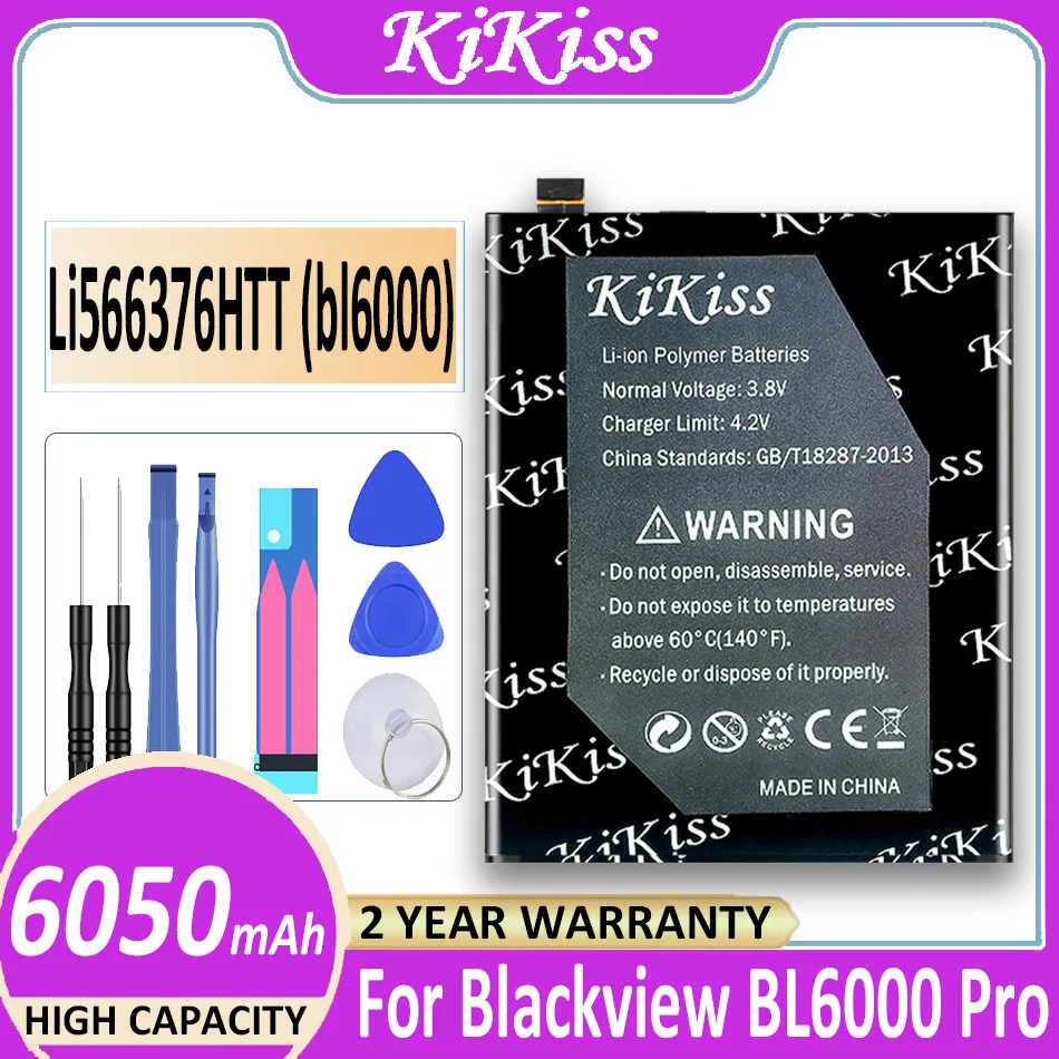 

Original 6050mAh KiKiss Battery Li566376HTT (bl6000) for Blackview BL6000 Pro BL6000Pro Bateria