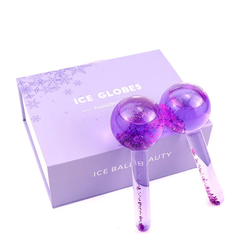 

2pcs Large Beauty Ice Hockey Energy Beauty Crystal Ball Facial Cooling Ice Globes Water Wave Face and Eye Massage Skin Care