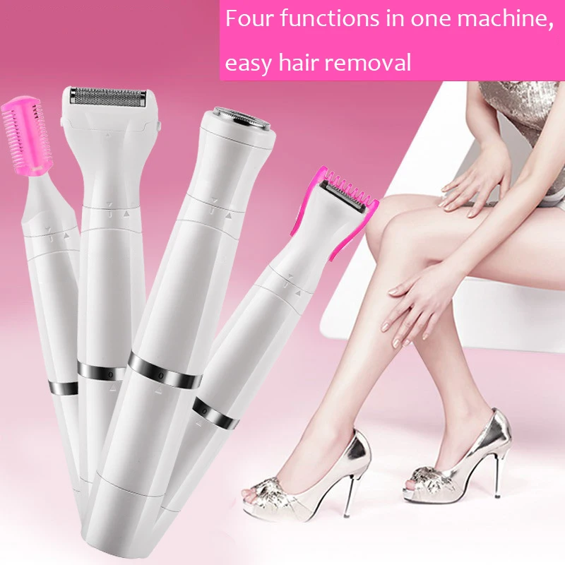 

New USB Rechargeable 4 In 1 Ladies Razor Hair Removal Bikini Trimmer Epilator for Whole Body Use