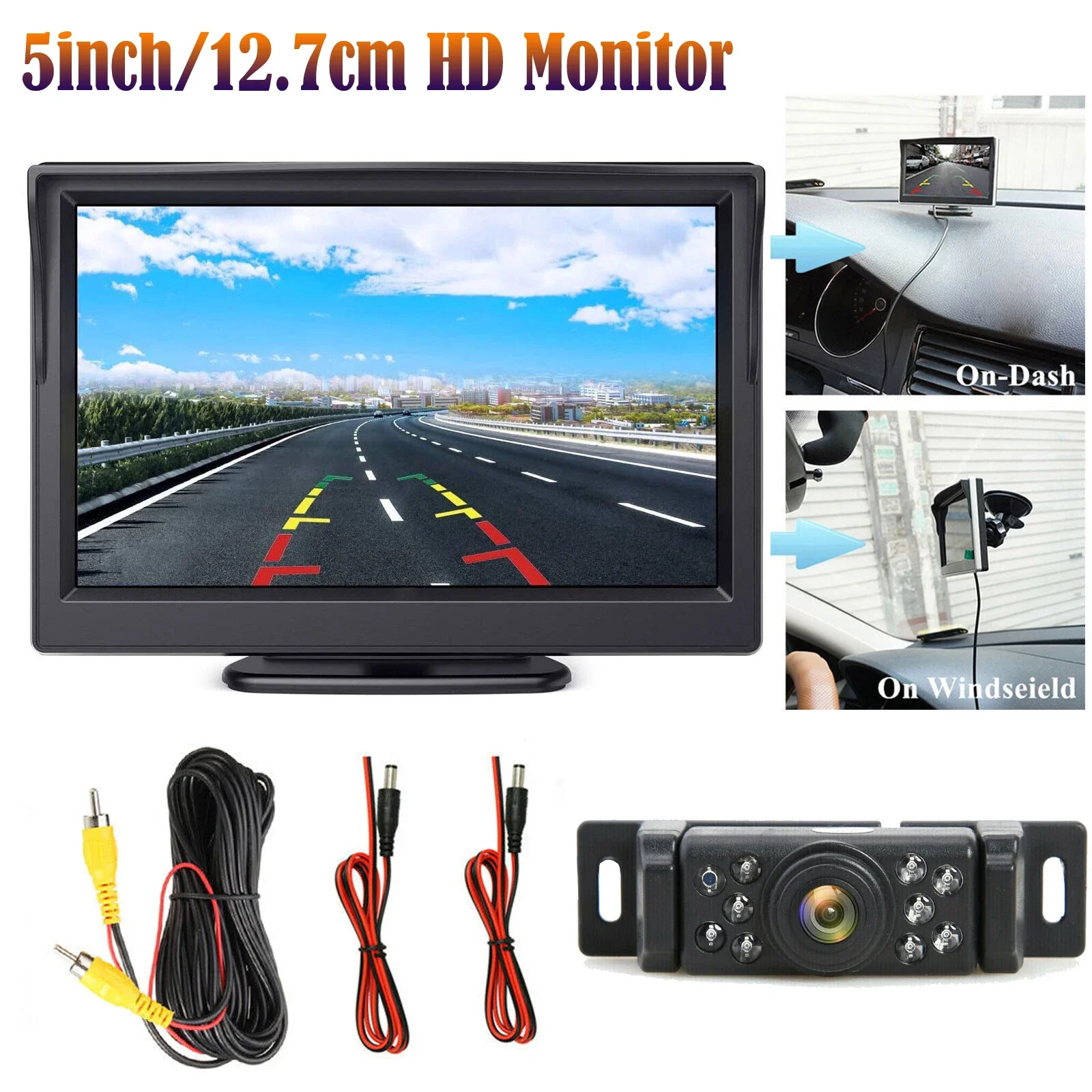 Hd 5-дюймовый Монитор Система Камеры Заднего Вида Водонепроницаемая Камера