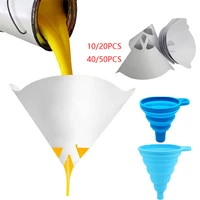 10204050pcs disposable paint filter paper purifying straining cup funnel 100 mesh conical paint filte mesh nylon micron paper