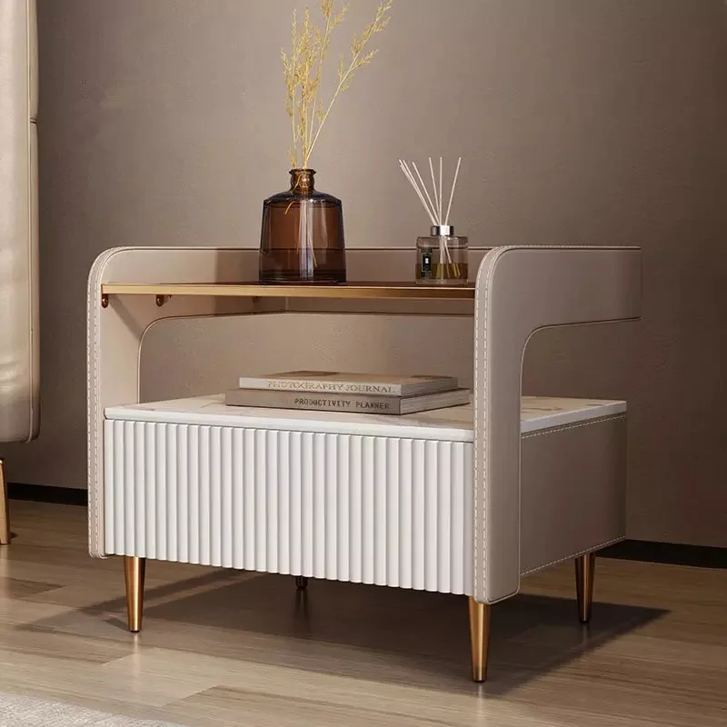 

Modern induction light LED night table drawer game storage cabinet bedside silent table mobile device bedroom Schrank furniture