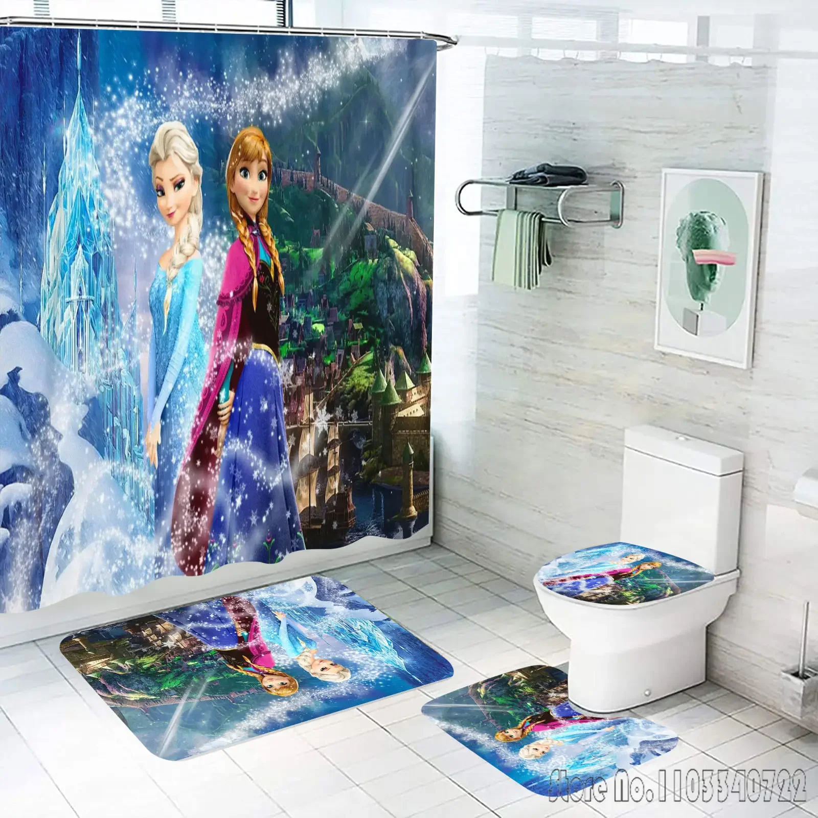 Disney Эльза Холодное сердце принцесса набор занавесок для душа 4 шт. с крючками