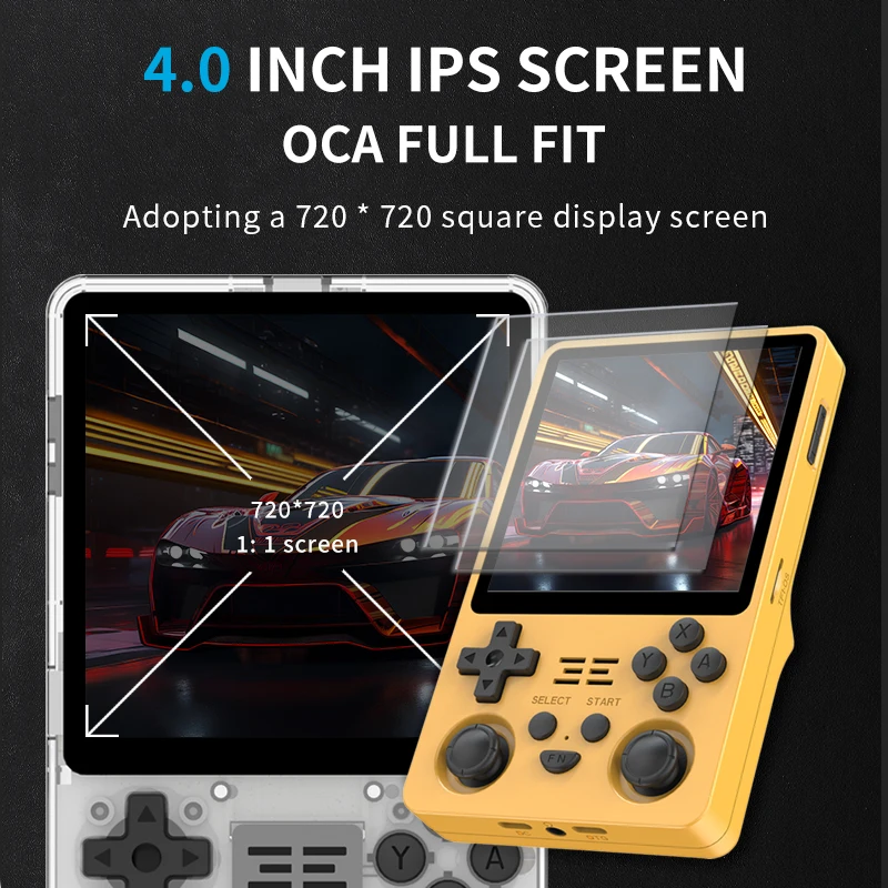 Игровая консоль POWKIDDY RGB20SX с открытым исходным кодом 4 дюйма IPS дисплей 720*720