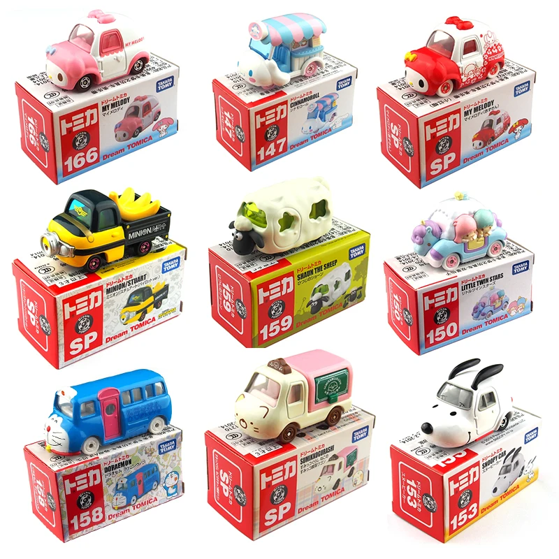

TAKARATOMY Little Yellow People Lamb Shaun Hello Kitty Snoopy Melody Yugui Dog Cartoon Anime Children's Toy Car Model Gift