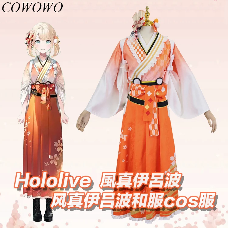 

COWOWO Anime! Vtuber Kazama Iroha Game Suit Gorgeous Kimono Uniform Cosplay Costume Halloween Party Role Play Outfit Women S-XXL